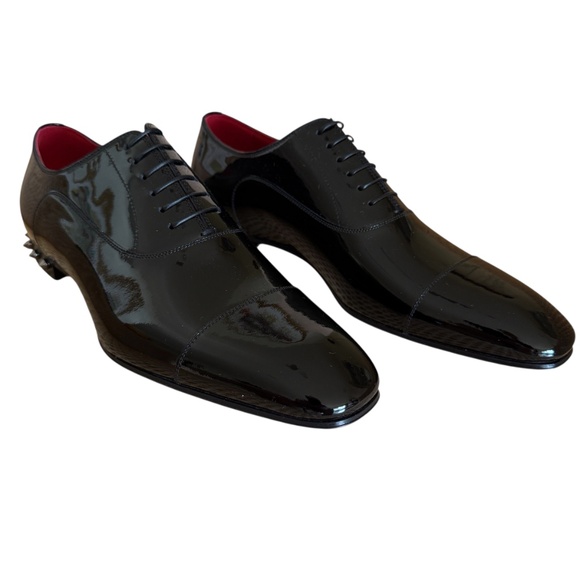 Christian Louboutin Greggo Flat Black Patent Leather Dress Shoe sz 43.5 - Picture 3 of 15